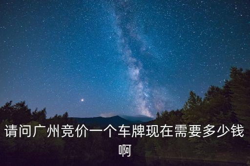 請問廣州競價一個車牌現在需要多少錢啊
