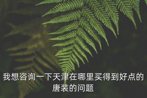 我想咨詢一下天津在哪里買得到好點的唐裝的問題