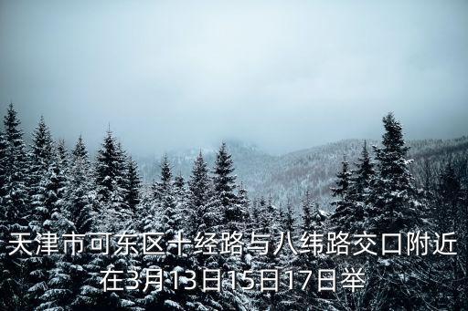 天津市可東區十經路與八緯路交口附近在3月13日15日17日舉