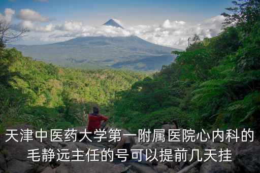 天津中醫藥大學第一附屬醫院心內科的毛靜遠主任的號可以提前幾天掛