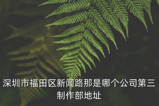 深圳市福田區新聞路那是哪個公司第三制作部地址