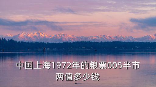 中國上海1972年的糧票005半市兩值多少錢
