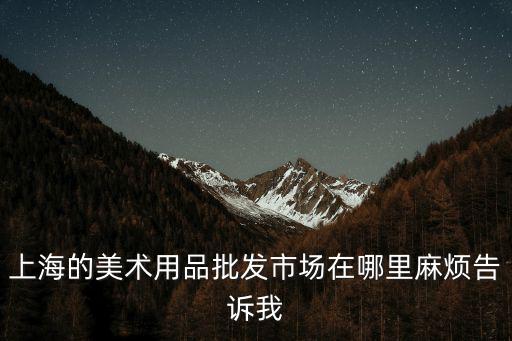 上海的美術(shù)用品批發(fā)市場(chǎng)在哪里麻煩告訴我