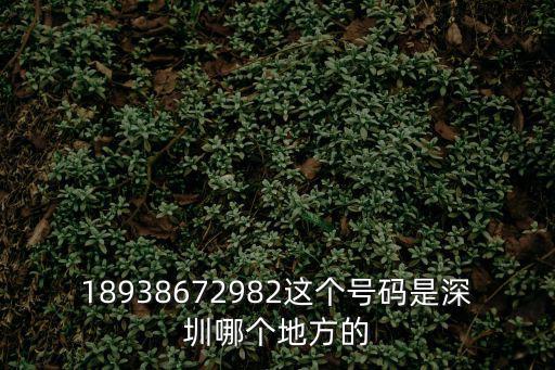 18938672982這個號碼是深圳哪個地方的