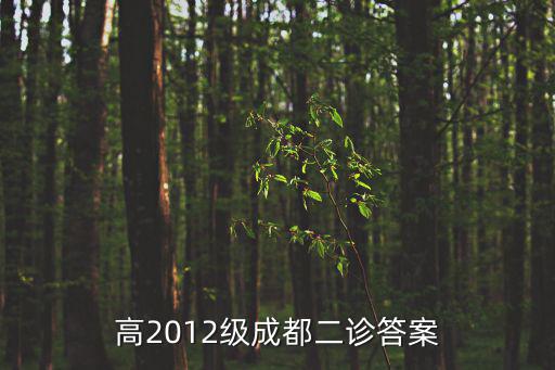 高2012級成都二診答案