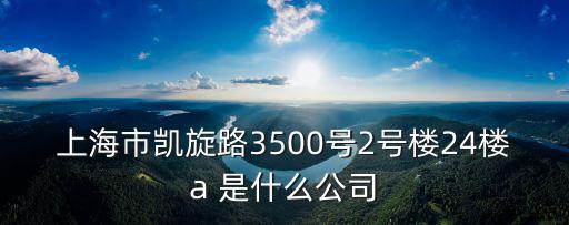上海市凱旋路3500號2號樓24樓a 是什么公司