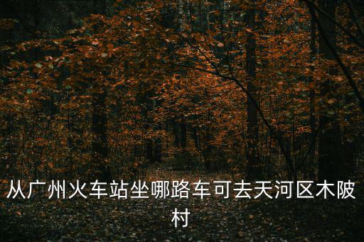 從廣州火車站坐哪路車可去天河區木陂村