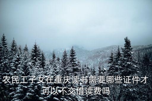 農民工子女在重慶讀書需要哪些證件才可以不交借讀費嗎