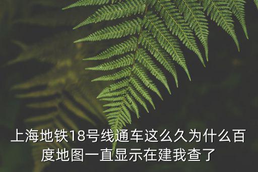上海地鐵18號線通車這么久為什么百度地圖一直顯示在建我查了