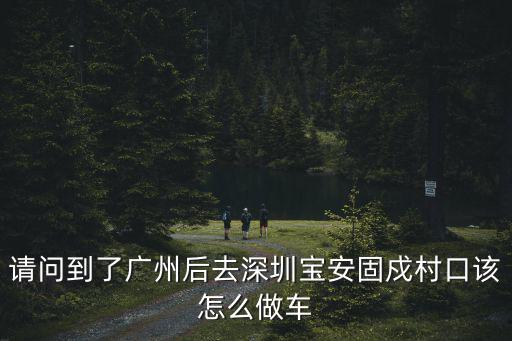 請問到了廣州后去深圳寶安固戍村口該怎么做車