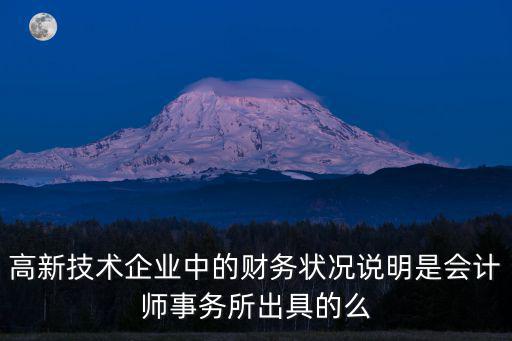 高新技術企業中的財務狀況說明是會計師事務所出具的么