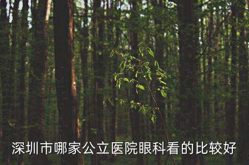 深圳市哪家公立醫院眼科看的比較好