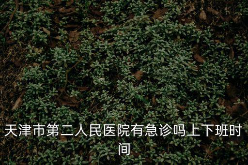 天津市第二人民醫院有急診嗎上下班時間