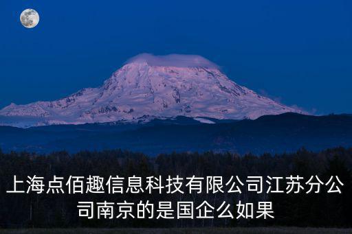 上海點佰趣信息科技有限公司江蘇分公司南京的是國企么如果