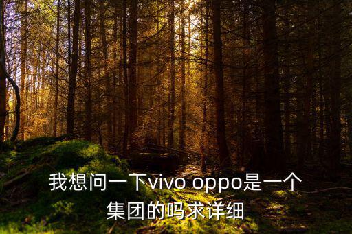 我想問一下vivo oppo是一個集團的嗎求詳細