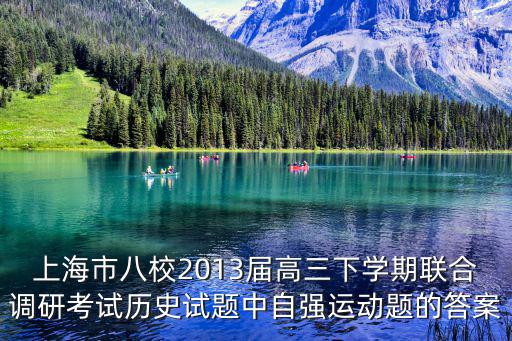 上海市八校2013屆高三下學期聯合調研考試歷史試題中自強運動題的答案