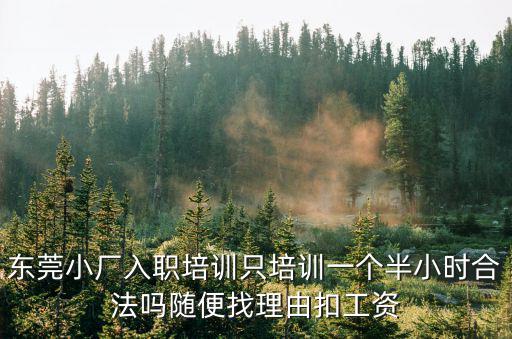 東莞小廠入職培訓只培訓一個半小時合法嗎隨便找理由扣工資