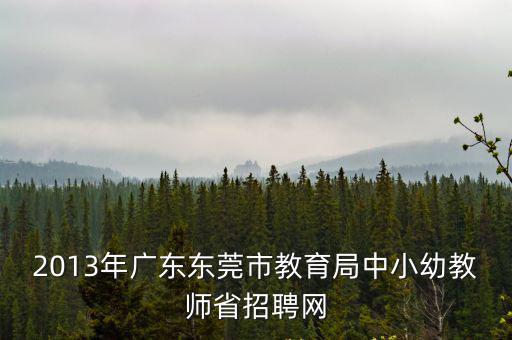 2013年廣東東莞市教育局中小幼教師省招聘網