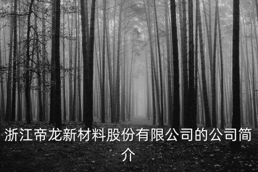 浙江帝龍新材料股份有限公司的公司簡介