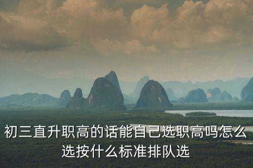 初三直升職高的話能自己選職高嗎怎么選按什么標準排隊選
