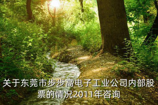 關于東莞市步步高電子工業公司內部股票的情況2011年咨詢