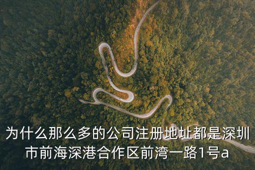 為什么那么多的公司注冊地址都是深圳市前海深港合作區前灣一路1號a