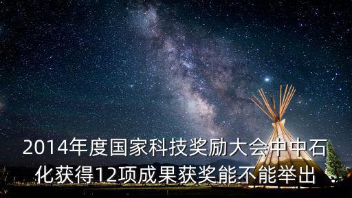 2014年度國家科技獎勵大會中中石化獲得12項成果獲獎能不能舉出