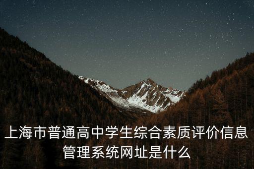 上海市高校畢業生管理系統，上海市普通高中學生綜合素質評價信息管理系統網址是什么