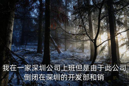 我在一家深圳公司上班但是由于此公司倒閉在深圳的開發(fā)部和銷