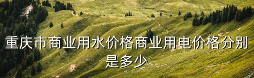 重慶市門面水費價格，重慶市商業用水價格商業用電價格分別是多少