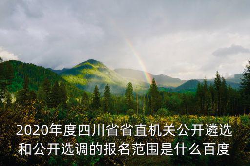 2020年度四川省省直機(jī)關(guān)公開遴選和公開選調(diào)的報名范圍是什么百度