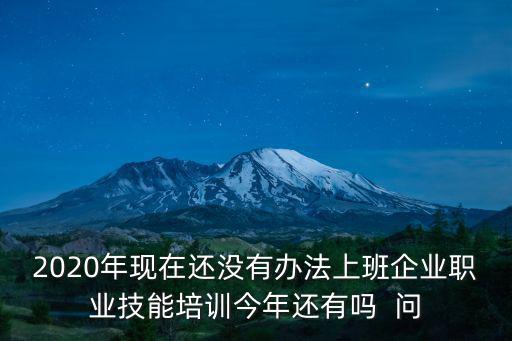 2020年現(xiàn)在還沒有辦法上班企業(yè)職業(yè)技能培訓(xùn)今年還有嗎  問