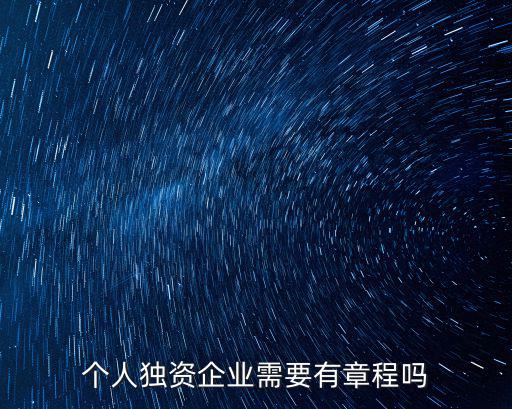 個人獨資企業(yè)需要有章程嗎