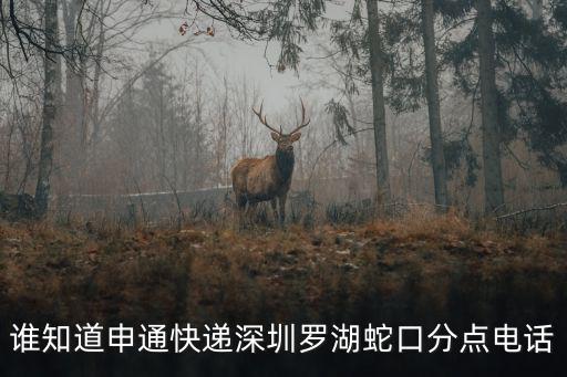 誰知道申通快遞深圳羅湖蛇口分點電話