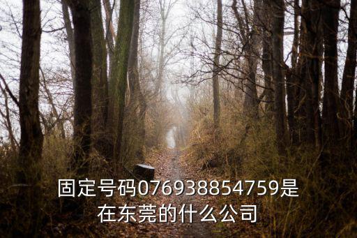 固定號碼076938854759是在東莞的什么公司