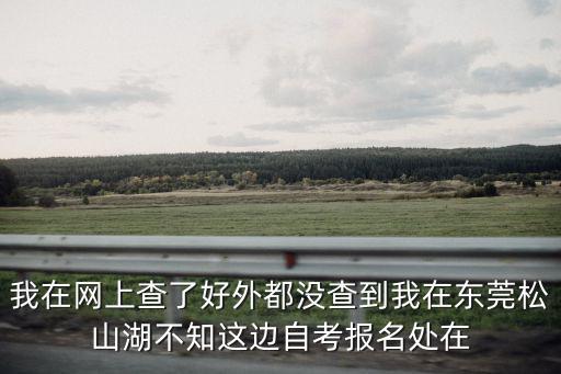 我在網上查了好外都沒查到我在東莞松山湖不知這邊自考報名處在
