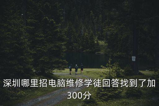 深圳一點一刻招學徒嗎，深圳哪里招電腦維修學徒回答找到了加300分