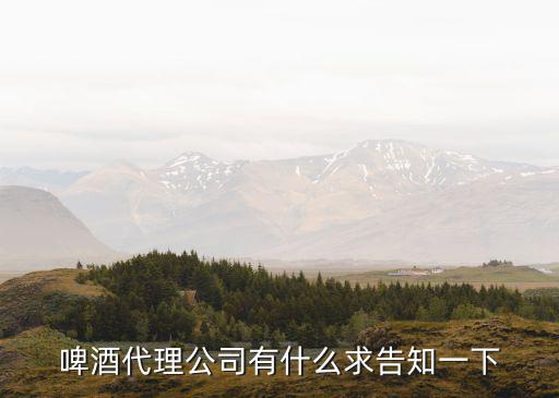 啤酒代理公司有什么求告知一下