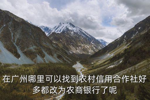 在廣州哪里可以找到農(nóng)村信用合作社好多都改為農(nóng)商銀行了呢