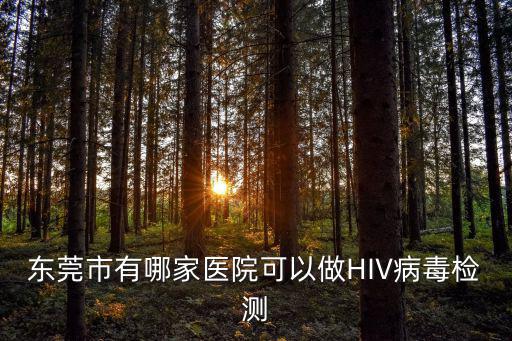 東莞市有哪家醫院可以做HIV病毒檢測
