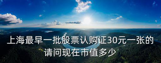 上海市中國股票博物館，上海最早一批股票認購證30元一張的請問現在市值多少