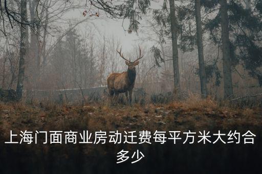 上海市政動遷錢多嗎，上海門面商業房動遷費每平方米大約合多少