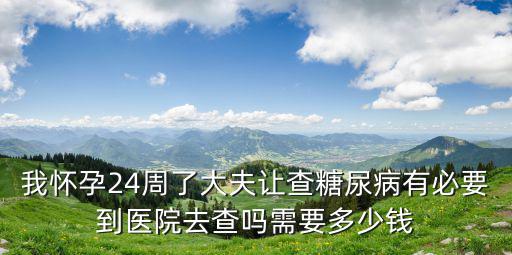我懷孕24周了大夫讓查糖尿病有必要到醫(yī)院去查嗎需要多少錢