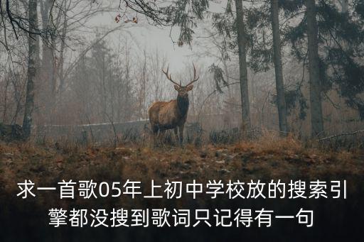求一首歌05年上初中學校放的搜索引擎都沒搜到歌詞只記得有一句