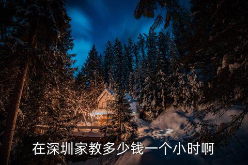 在深圳家教多少錢一個小時啊