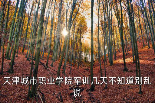 天津城市職業(yè)學(xué)院軍訓(xùn)幾天不知道別亂說