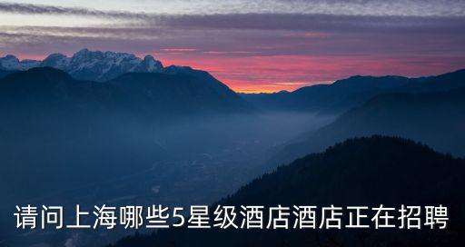 上海市中心最好的酒店招聘，上海有哪些五星級酒店正在招聘
