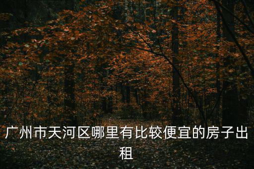 廣州市天河區哪里有比較便宜的房子出租