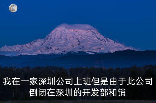 我在一家深圳公司上班但是由于此公司倒閉在深圳的開發(fā)部和銷