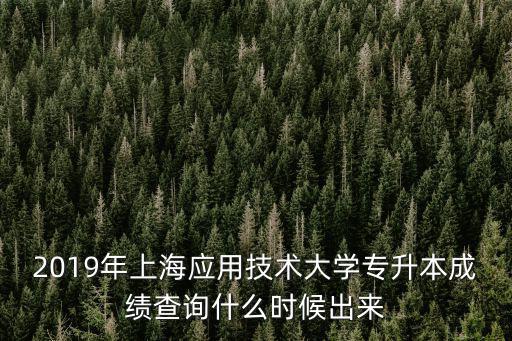 2019年上海應用技術大學專升本成績查詢什么時候出來